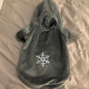 Chloe &Max  Gray Velour Dog Hoodie